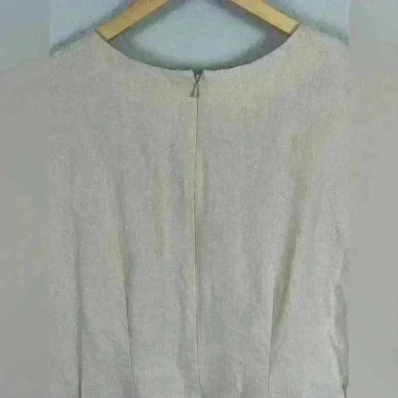 ASOS Design Nipped in Waist Mini Dress Neutral Linen Blend Size 12 - Picture 9 of 12